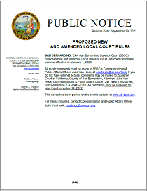 Proposed New and Amended Local Court Rules